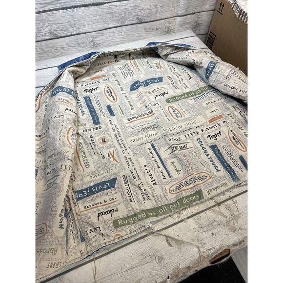 Levis Vtg USA Denim Vest Lined Sample Clothing Size Large? Read Reversible - Picture 8 of 16